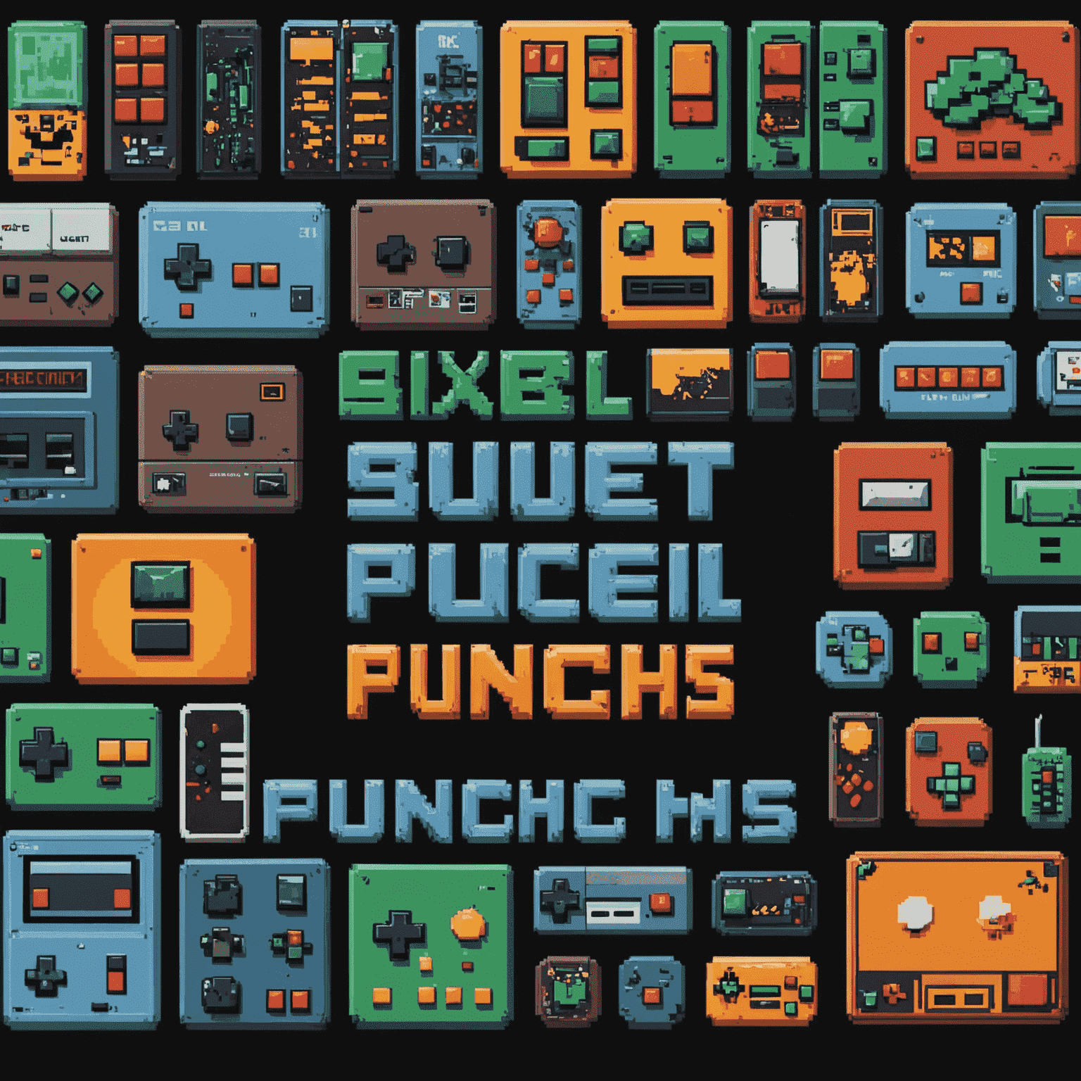Pixel Punches sound pack featuring various 8-bit punch and impact sounds